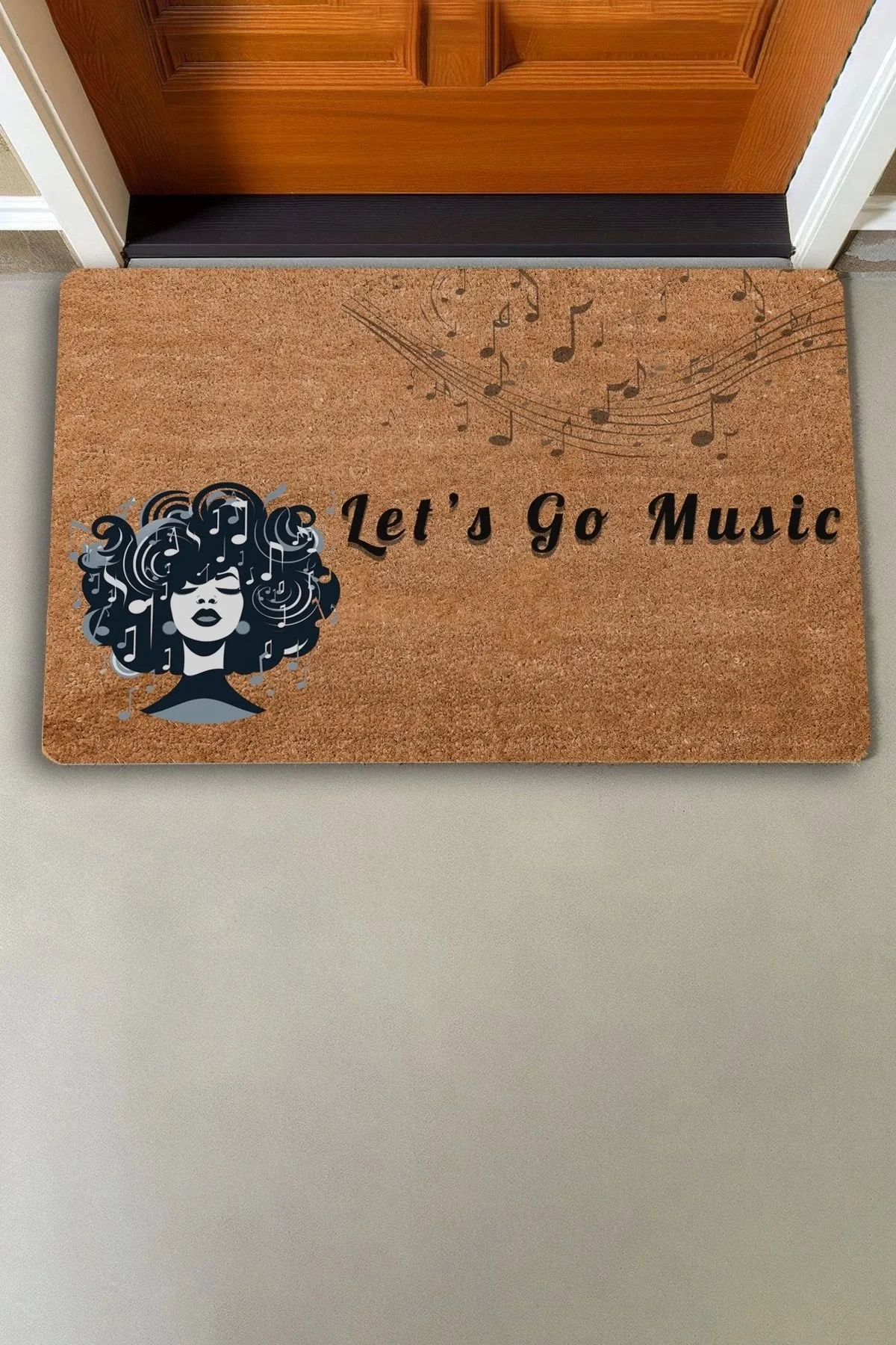 Valerine Life Lets Go Music ve Notalar Kapı Önü Paspası 45x70cm