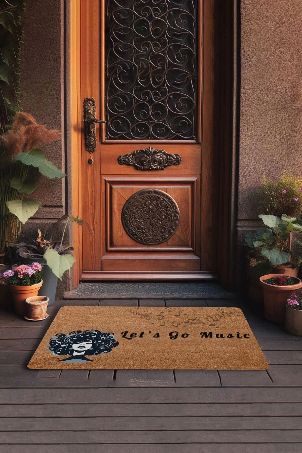 Valerine Life Lets Go Music ve Notalar Kapı Önü Paspası 45x70cm