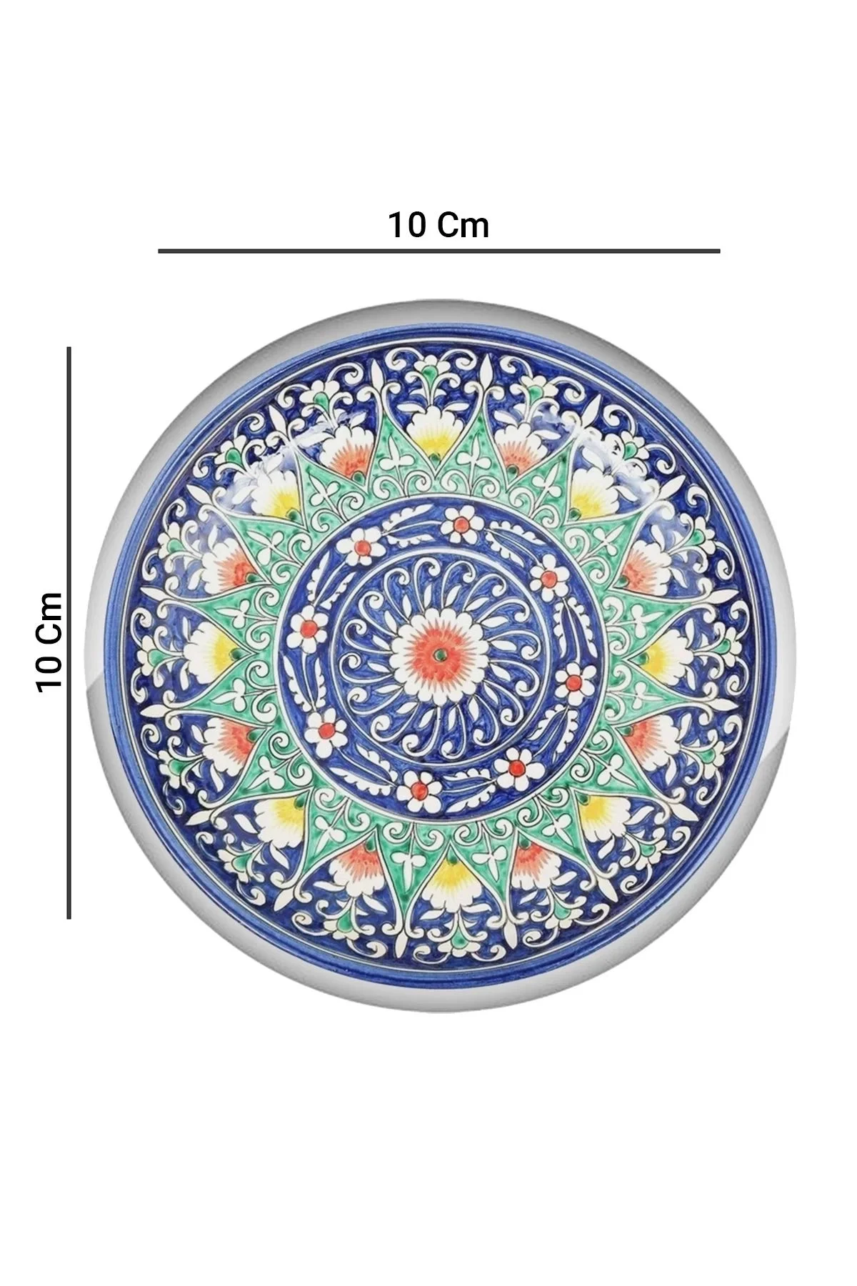 Valerine Life Mavi Radyal Çini Desenli Yıkanabilir Kaydırmaz Ofis Çay ve Fincan Bardak Altlığı 10x10cm 6 Adet
