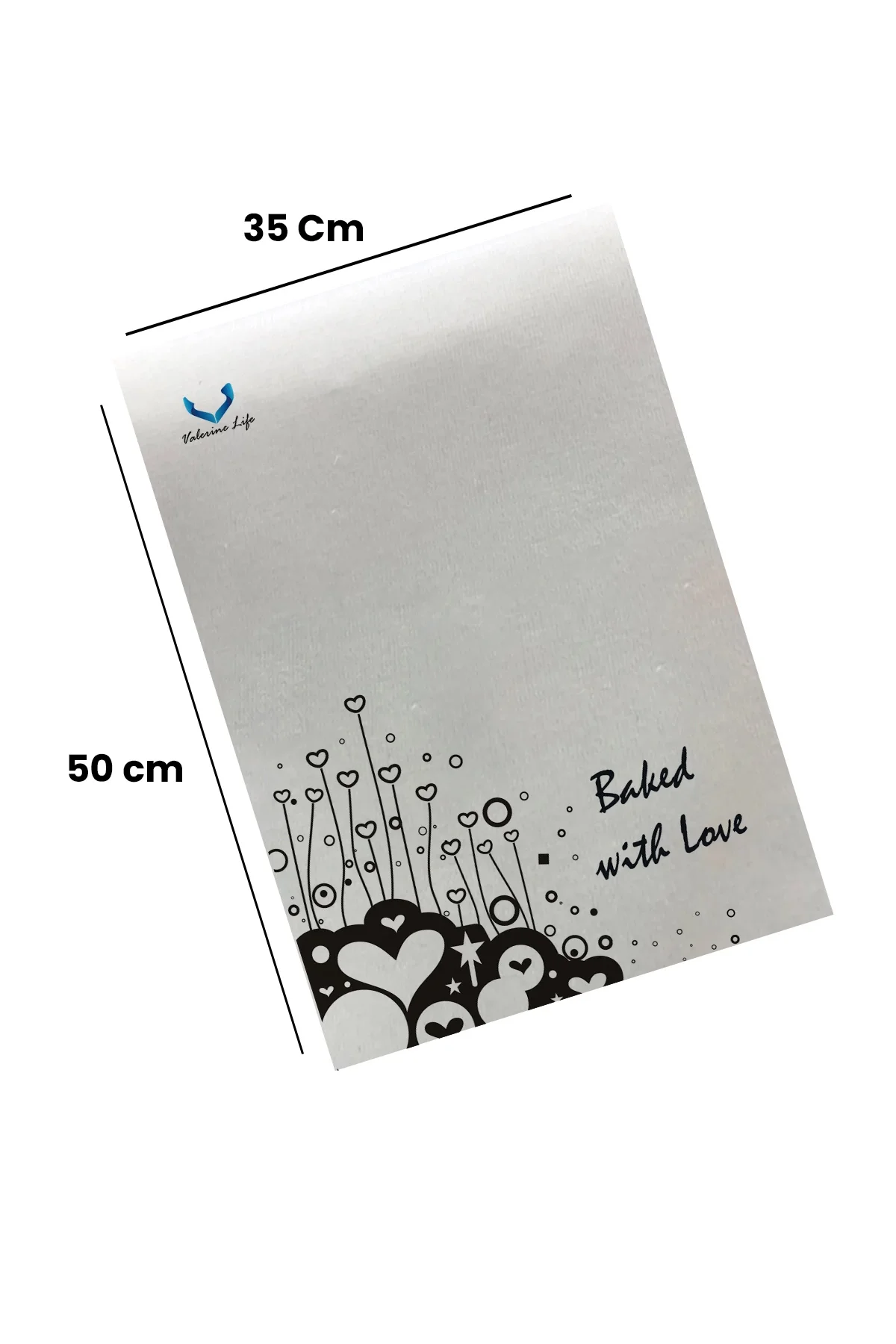 Valerine Life Sevgiyle Pişti Mutfak Kurulama Fırın Beyaz El Havlusu %100 Pamuklu 35x50cm 2 Adet