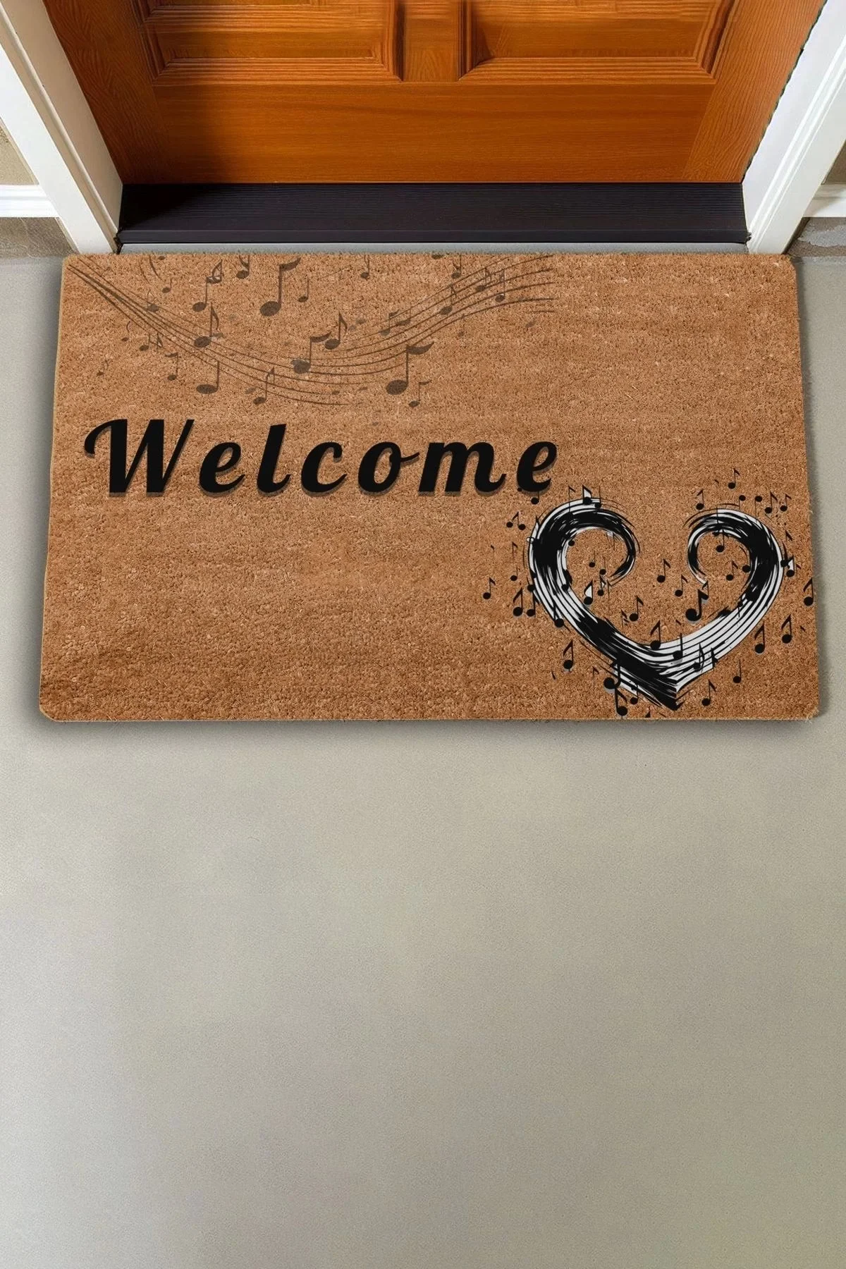 Valerine Life Müzik Aşkı Welcome Kapı Önü Paspası 45x70cm