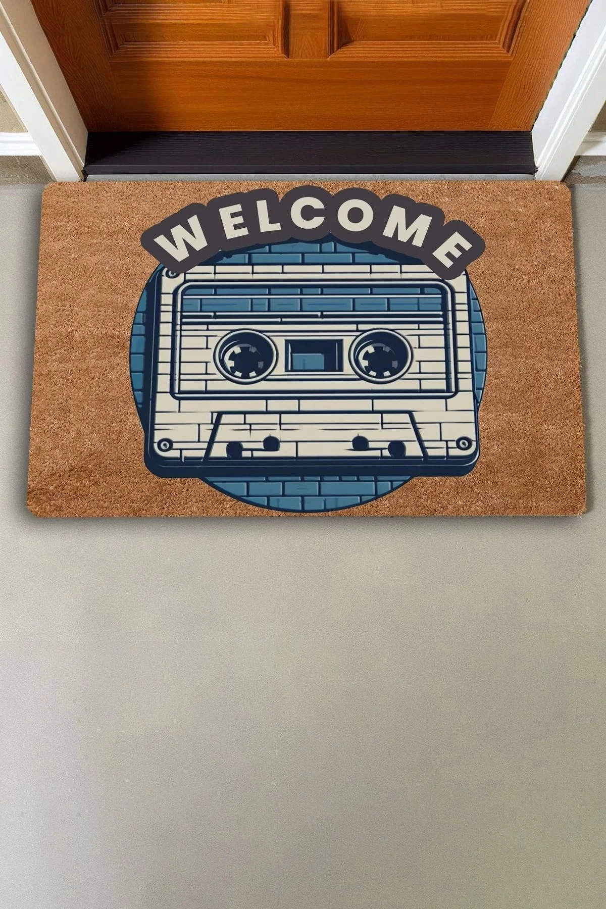 Valerine Life Nostaljik Kaset Welcome Kapı Önü Paspası 45x70cm