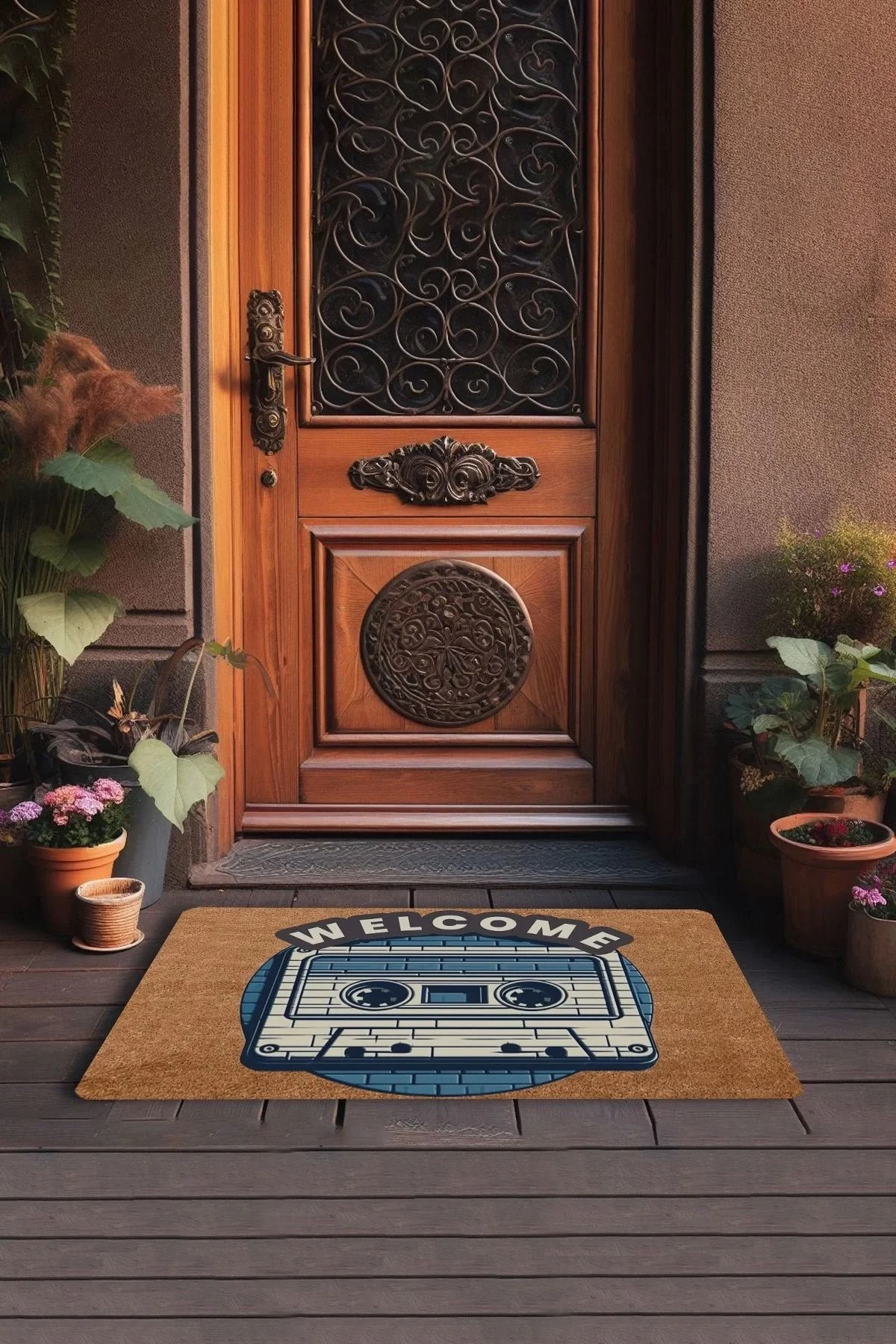 Valerine Life Nostaljik Kaset Welcome Kapı Önü Paspası 45x70cm