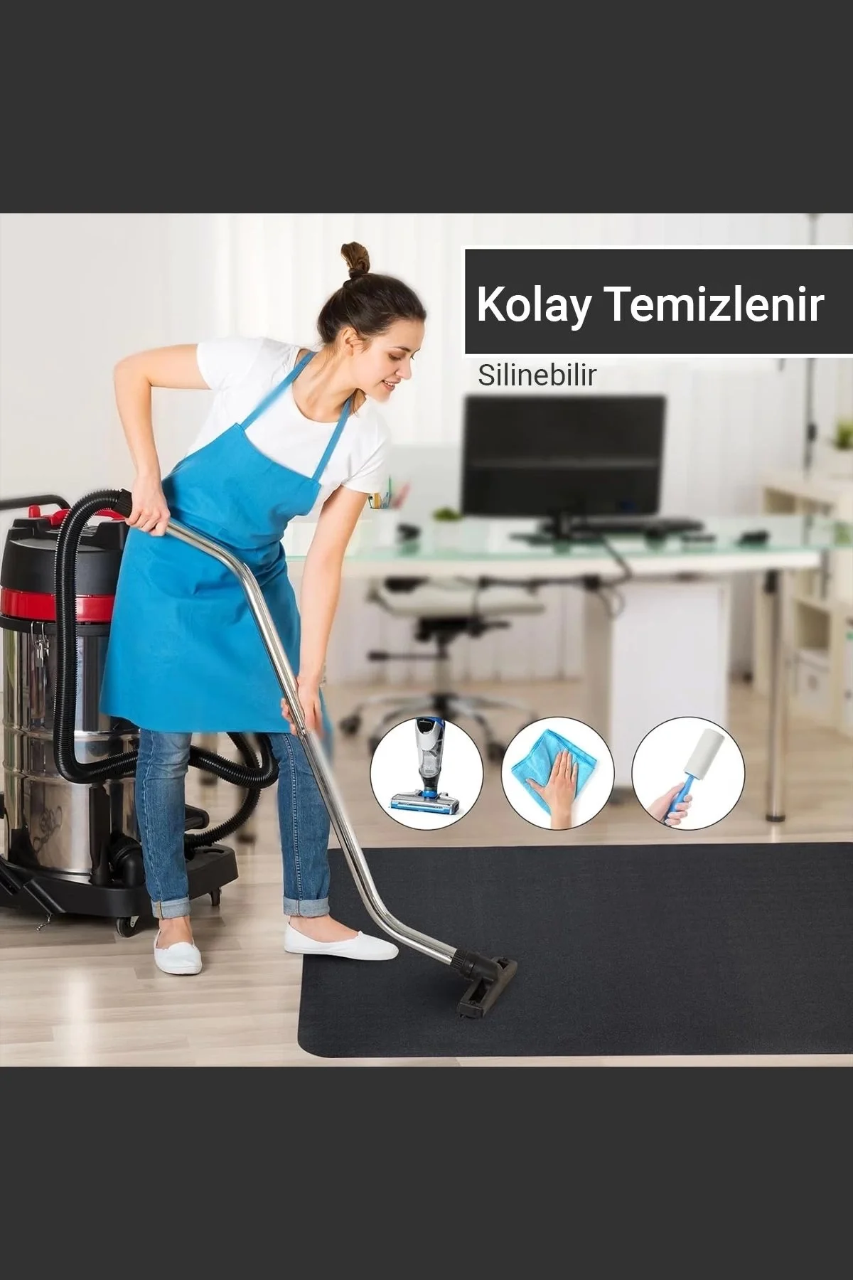 Valerine Life Ofis Zemin Matı Ofis, Oyuncu Koltuğu, Bilgisayar Masası Zemini için Kaymaz Koruyucu Paspas 120x160cm