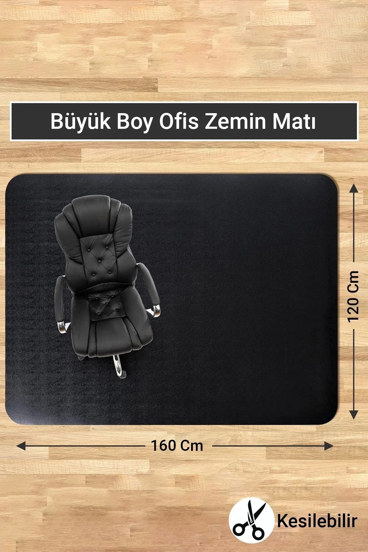 Valerine Life Ofis Zemin Matı Ofis, Oyuncu Koltuğu, Bilgisayar Masası Zemini için Kaymaz Koruyucu Paspas 120x160cm