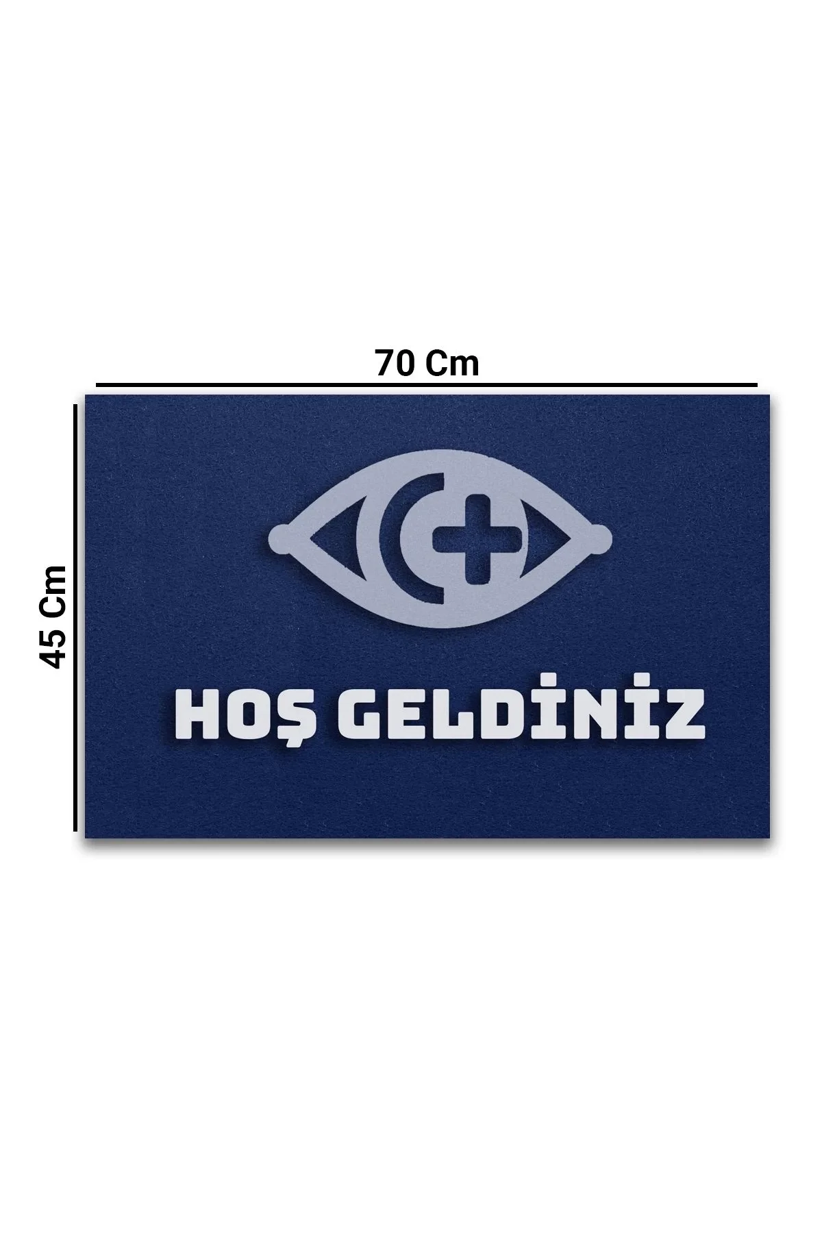 Valerine Life Optikçi Gözlükçü Mavi Renk Hoş Geldiniz Kapı Önü Paspası 45x70cm