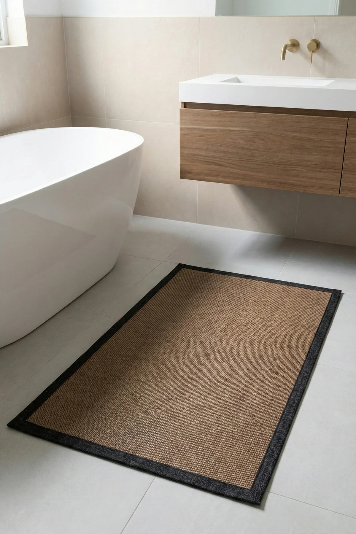 Valerine Life Örgü Vinil Mutfak Zemin Döşeme Matı Vinyl Kitchen Floor Mat Krem Mutfak Halısı Yolluk 100x150cm