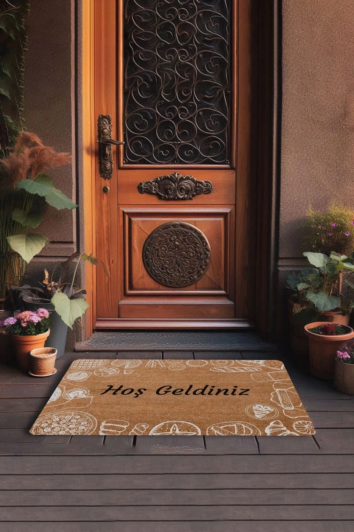 Valerine Life Pasta ve Turta Figürlü Hoş Geldiniz Kapı Önü Paspası 45x70cm