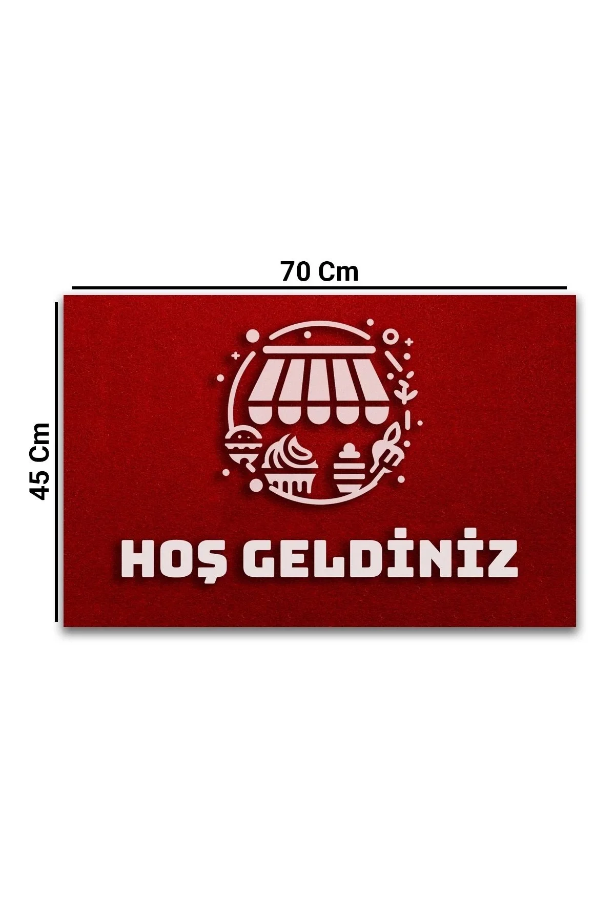 Valerine Life Pastahane Pastacı Mercan Kırmızı Hoş Geldiniz Kapı Önü Paspası 45x70cm