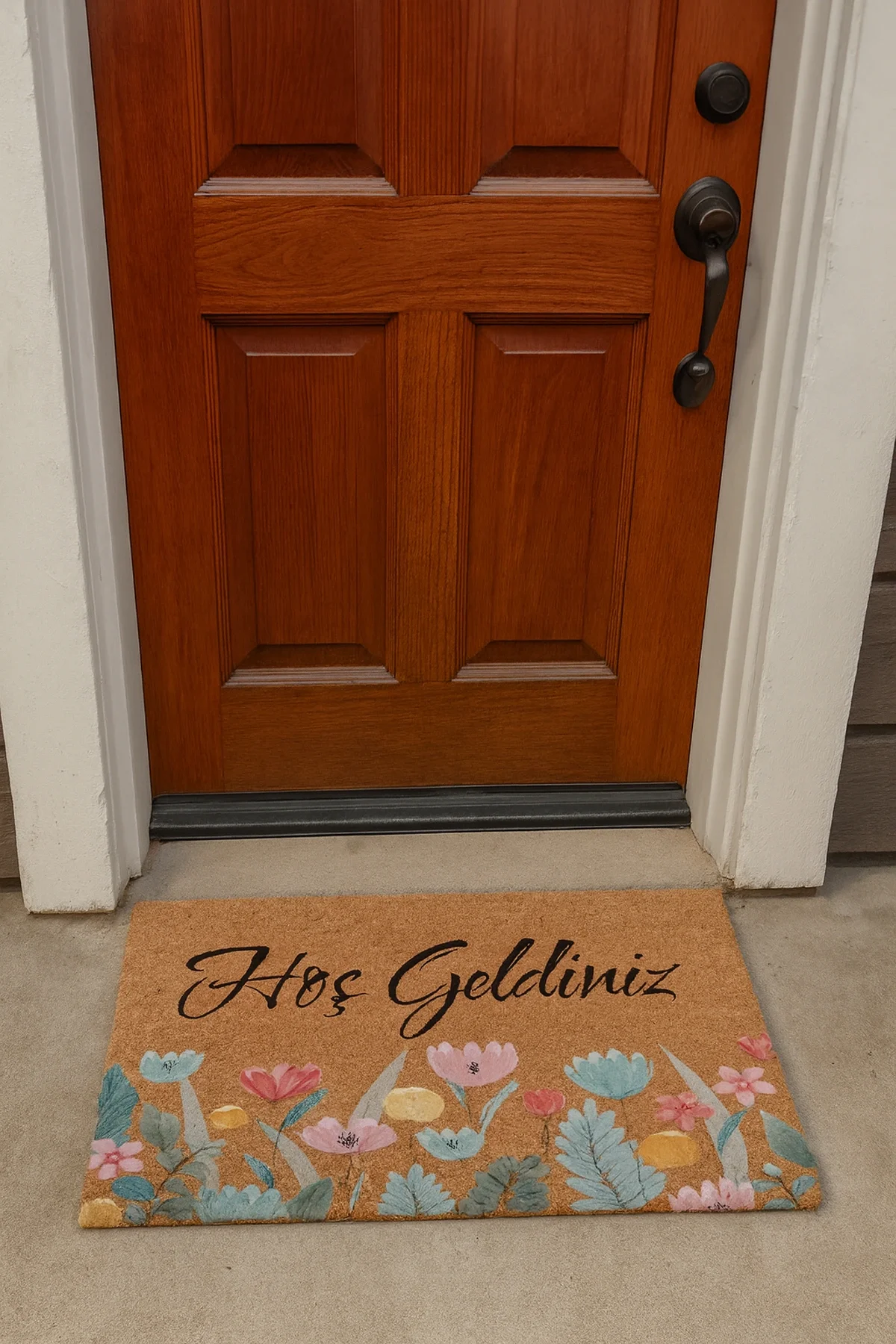 Valerine Life Renkli Gelincik Çiçekleri Hoş Geldiniz Kapı Önü Paspası 45x70cm