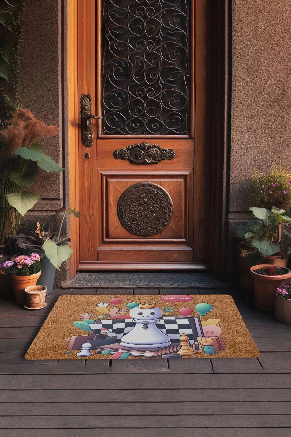 Valerine Life Satrançlı Welcome Kapı Önü Paspası 45x70cm