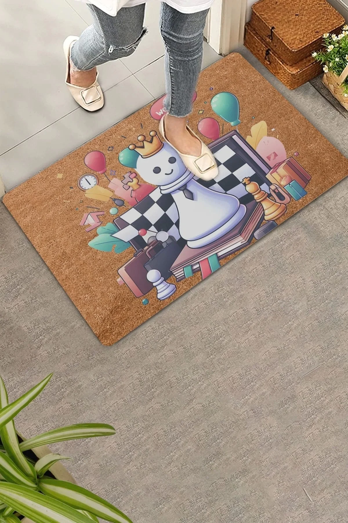 Valerine Life Satrançlı Welcome Kapı Önü Paspası 45x70cm