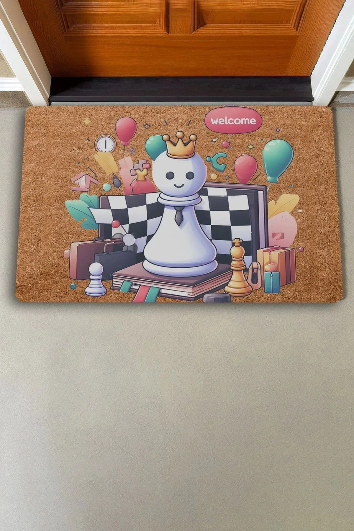 Valerine Life Satrançlı Welcome Kapı Önü Paspası 45x70cm