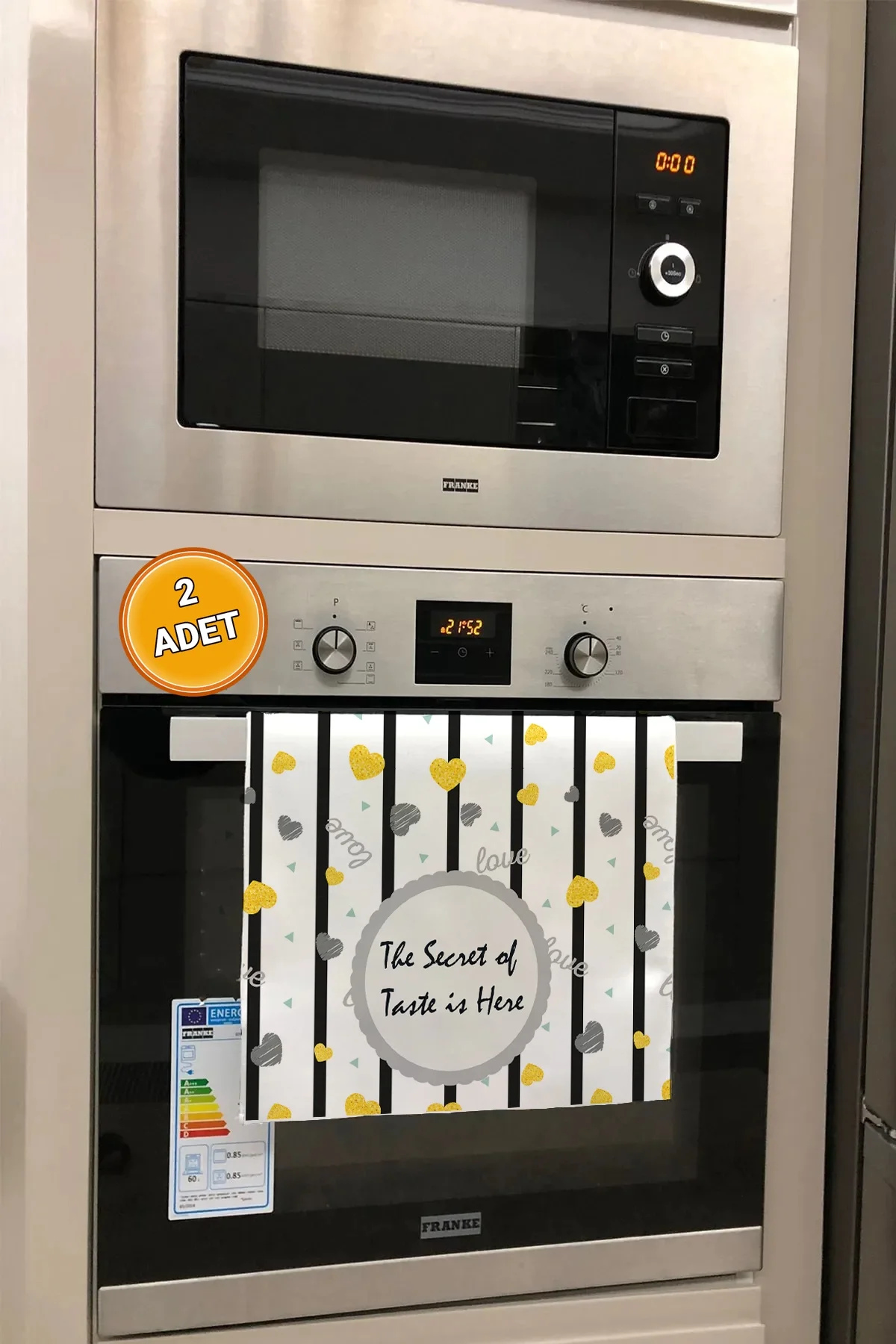 Valerine Life Lezzetin Sırrı Burada Mutfak Kurulama Fırın Beyaz El Havlusu %100 Pamuklu 35x50cm 2 Adet