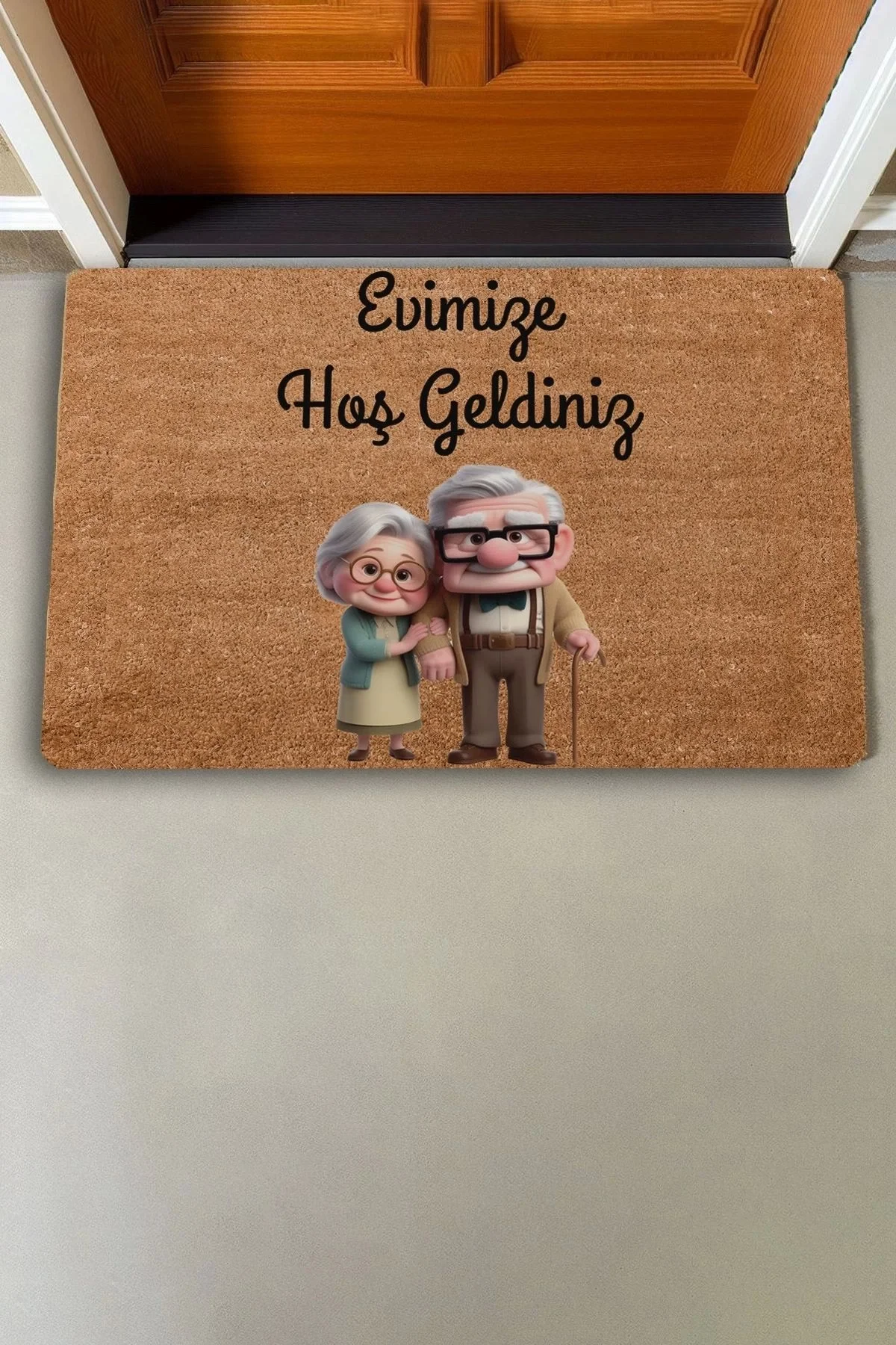 Valerine Life Sevimli Yaşlı Çift Evimize Hoş Geldiniz Kapı Önü Paspası 45x70cm