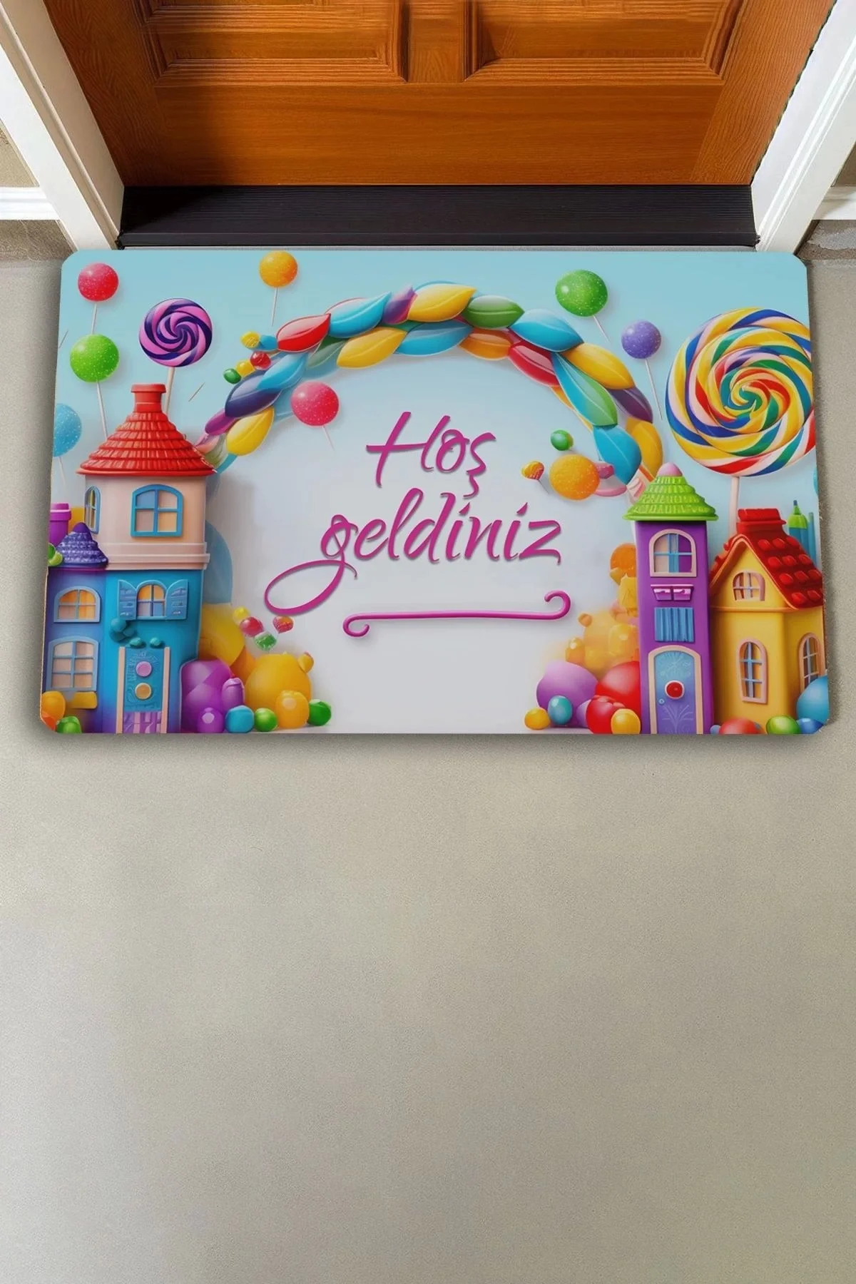 Valerine Life Sugar Village Hoş Geldiniz Kapı Önü Paspası 45x70cm