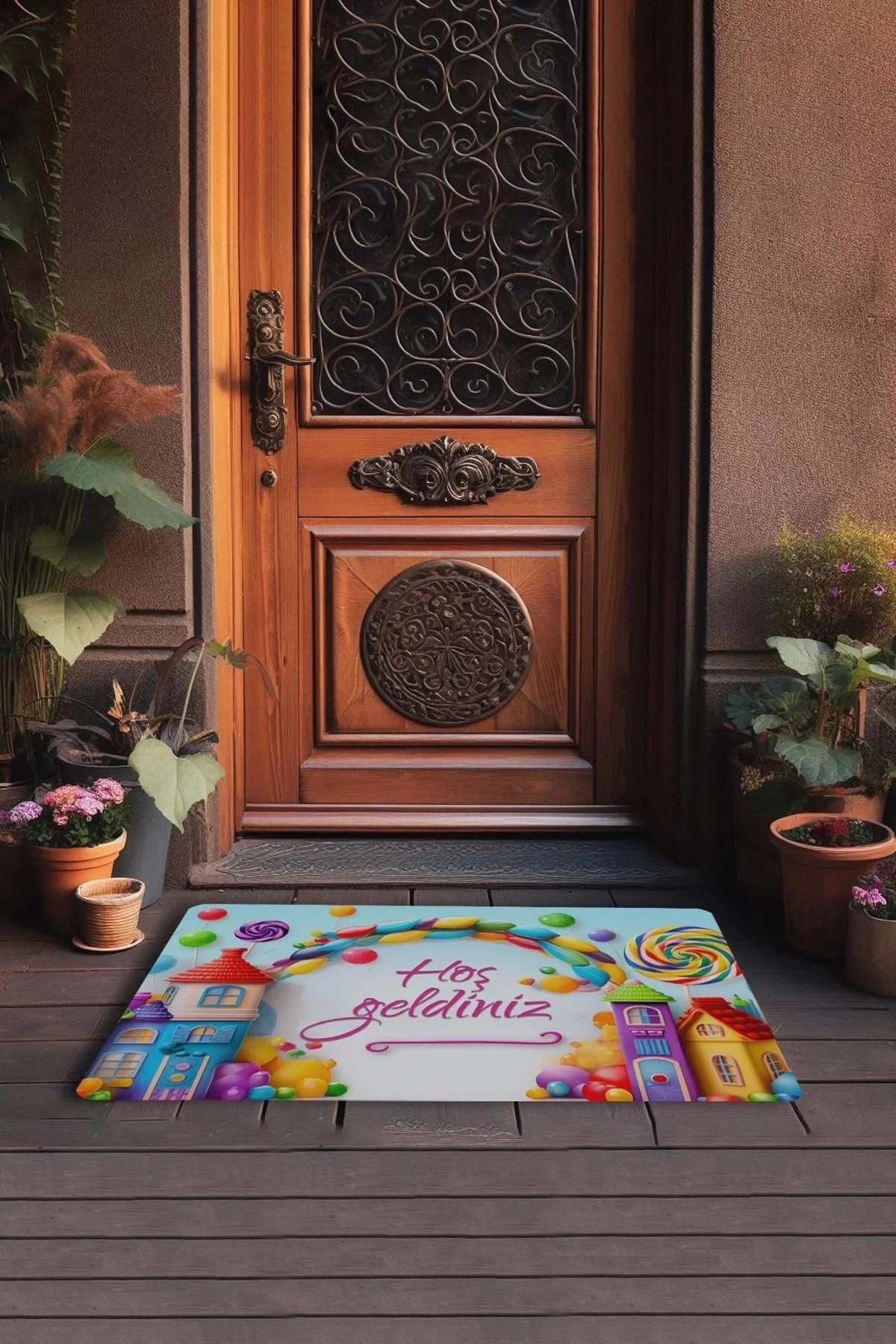 Valerine Life Sugar Village Hoş Geldiniz Kapı Önü Paspası 45x70cm