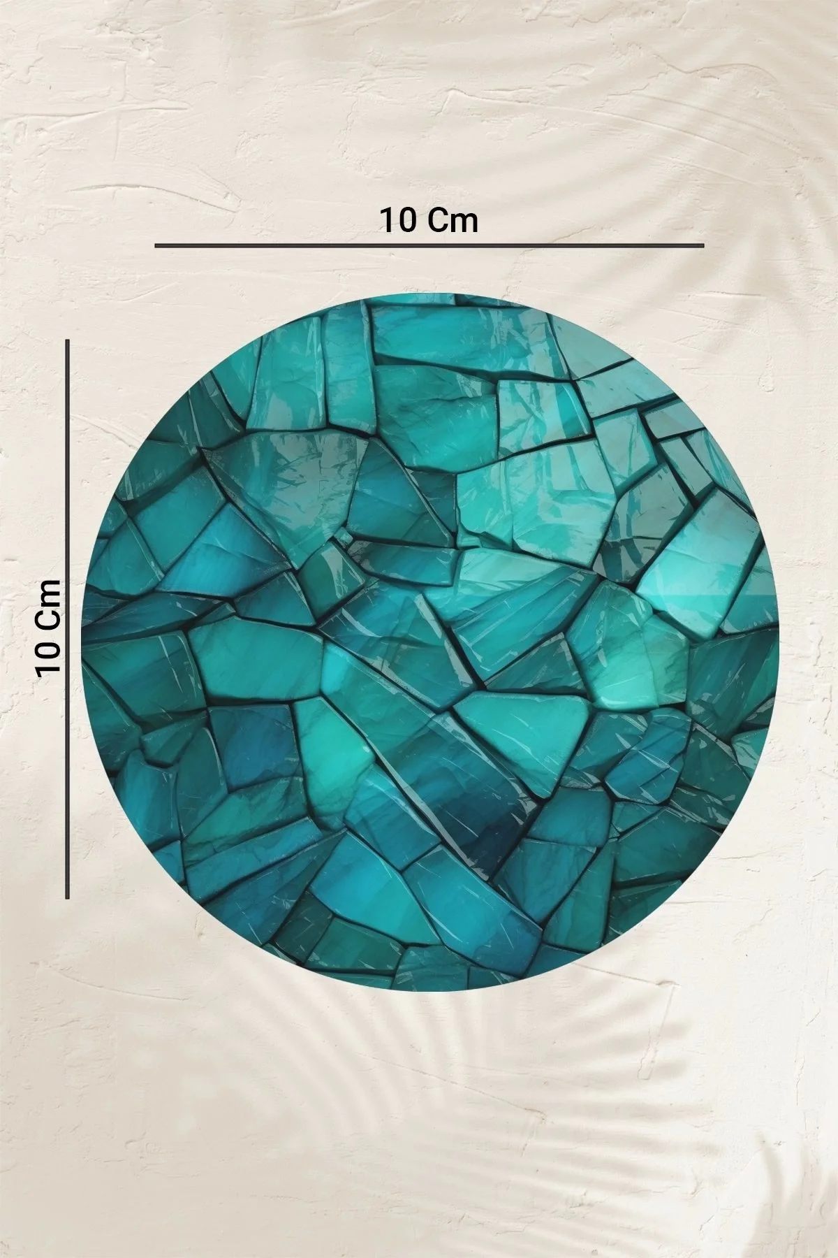 Valerine Life Turkuaz Doğal Taşlar Yıkanabilir Kaymaz Ofis Çay ve Fincan Bardak Altlığı 10x10cm 6 Adet