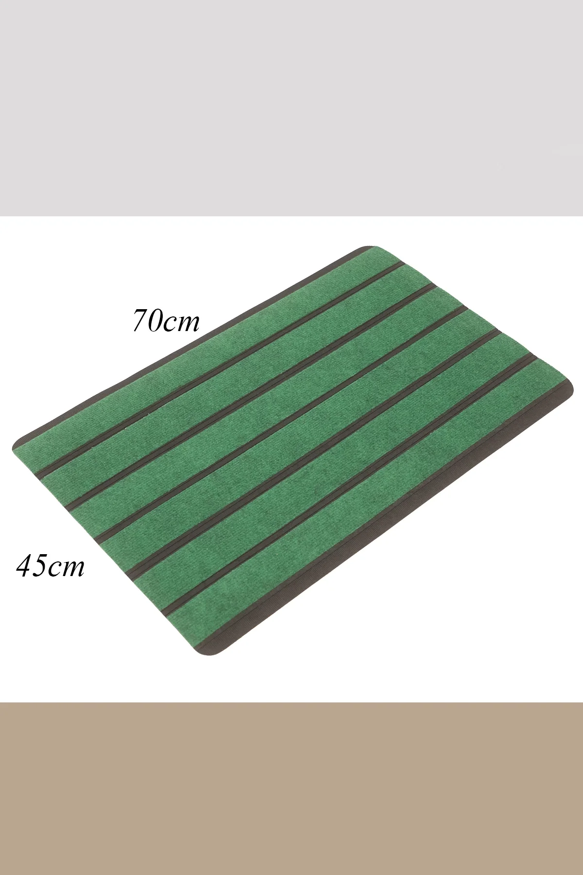 Valerine Life 6 Şeritli Yeşil Halılı Paspas Welcome Hoş Geldiniz Toz Alıcı Kapı Önü Paspası 45x70cm