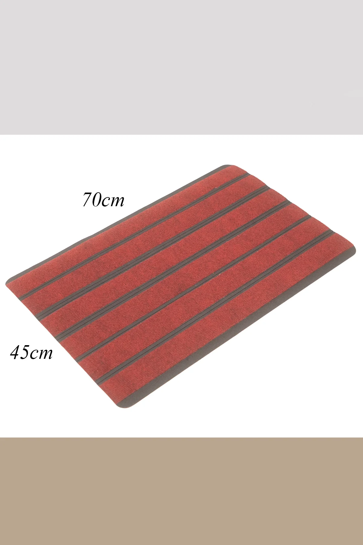 Valerine Life 6 Şeritli Bordo Halılı Paspas Welcome Hoş Geldiniz Toz Alıcı Kapı Önü Paspası 45x70cm