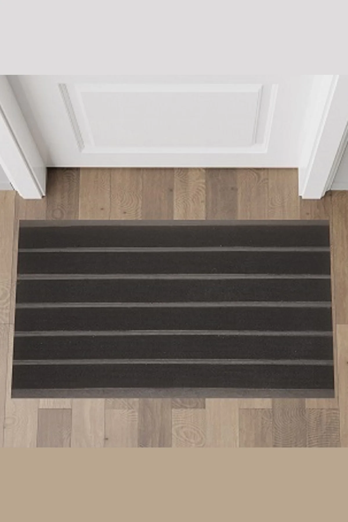 Valerine Life 6 Şeritli Siyah Halılı Paspas Welcome Hoş Geldiniz Toz Alıcı Kapı Önü Paspası 45x70cm