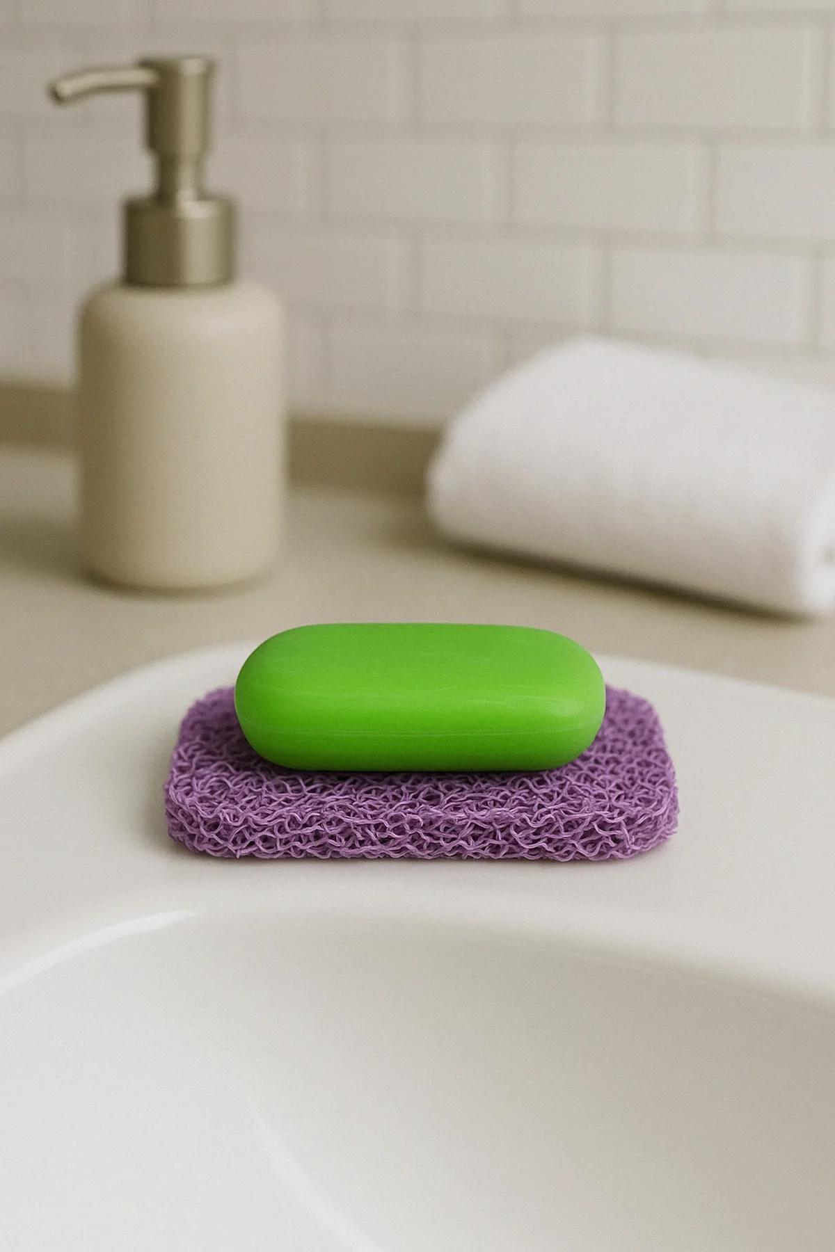 Valerine Life Lila Sabunluk Kaymaz Kıvırcık Lif Dokulu Hızlı Kuruyan Su Tahliyeli Sabun Altlığı 7x11cm 3 Adet