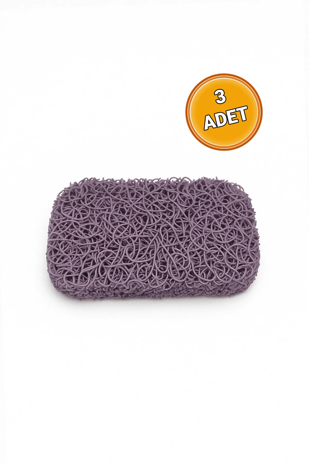 Valerine Life Lila Sabunluk Kaymaz Kıvırcık Lif Dokulu Hızlı Kuruyan Su Tahliyeli Sabun Altlığı 7x11cm 3 Adet
