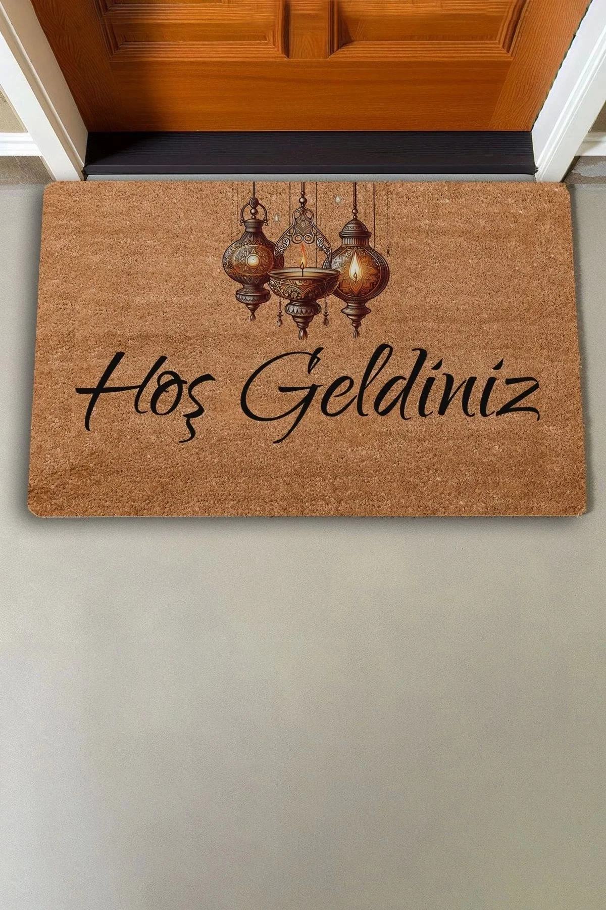 Valerine Life Üçlü Kandil Hoş Geldiniz Kapı Önü Paspası 45x70cm