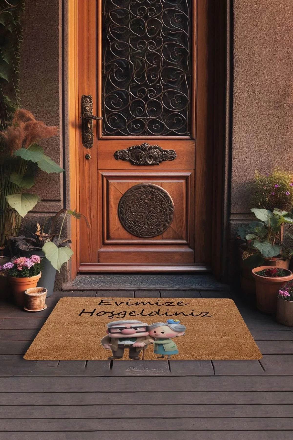 Valerine Life Up Sevimli Yaşlı Çifti Evimize Hoş Geldiniz Kapı Önü Paspası 45x70cm