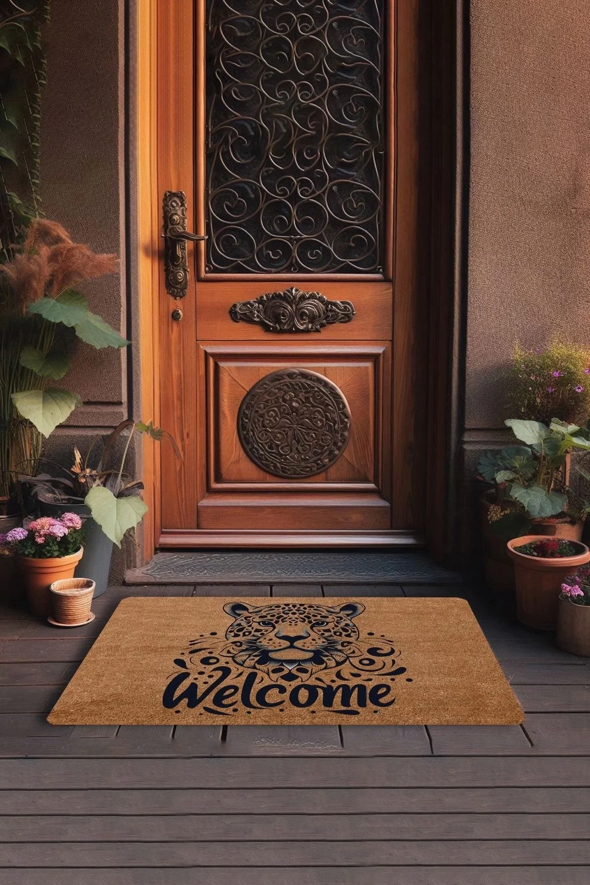 Valerine Life Vahşi Zarafet Jaugar Welcome Kapı Önü Paspası 45x70cm