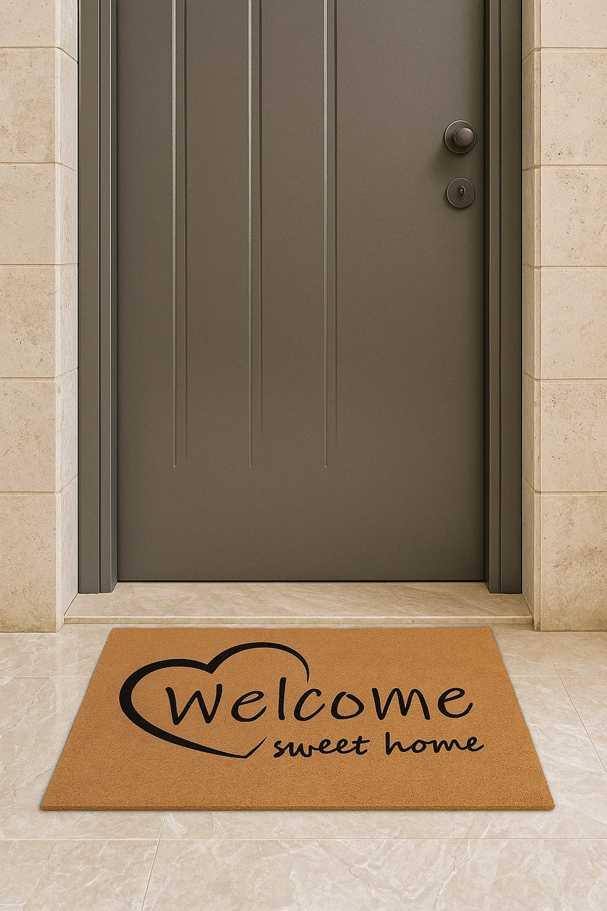 Valerine Life Velür Coco Dokulu Welcome Hoş Geldiniz Kapı Önü Dış Mekan Paspası 45x70cm 27YCM260119