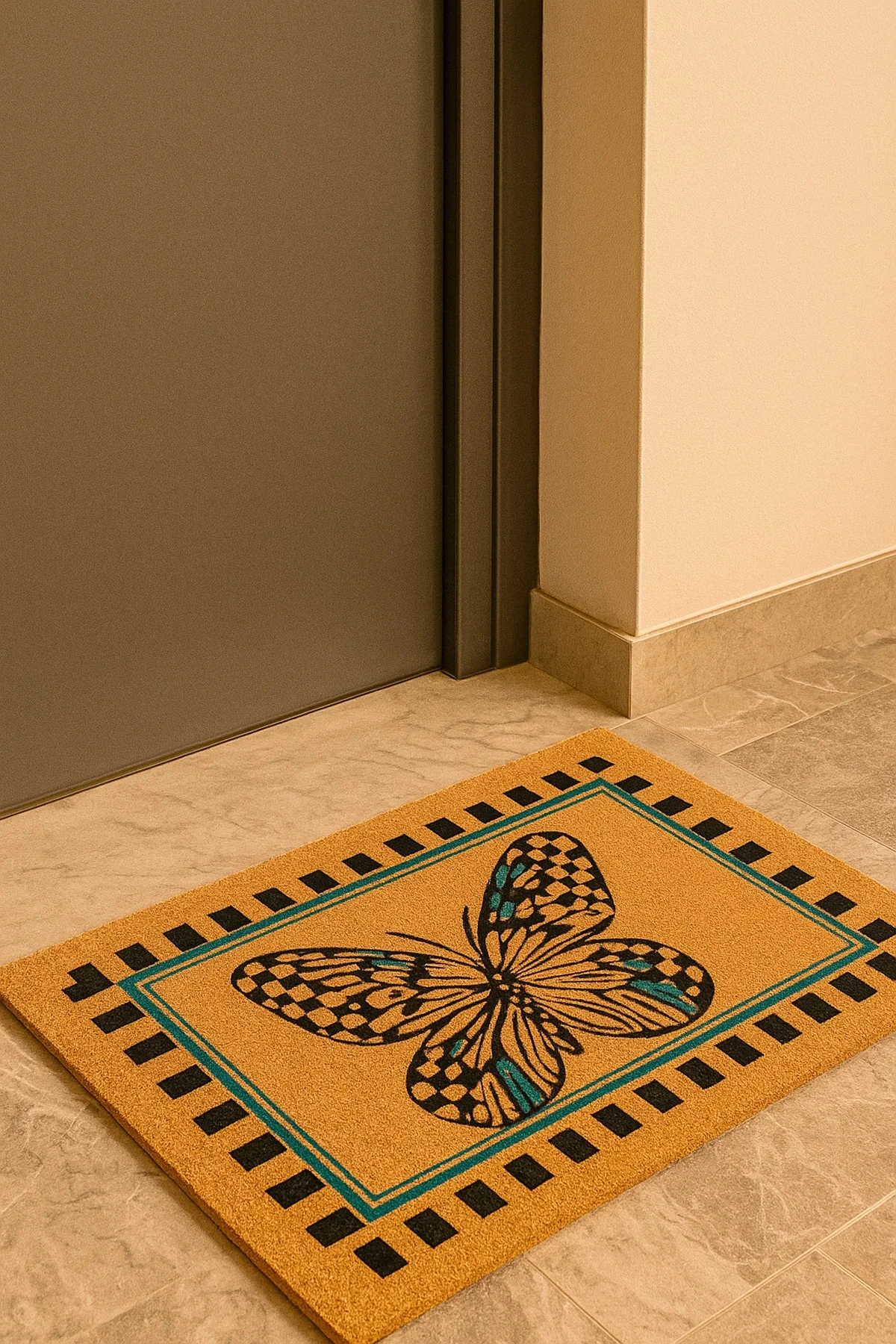 Valerine Life Velür Coco Dokulu Welcome Hoş Geldiniz Kapı Önü Dış Mekan Paspası 45x70cm 27YCM260126