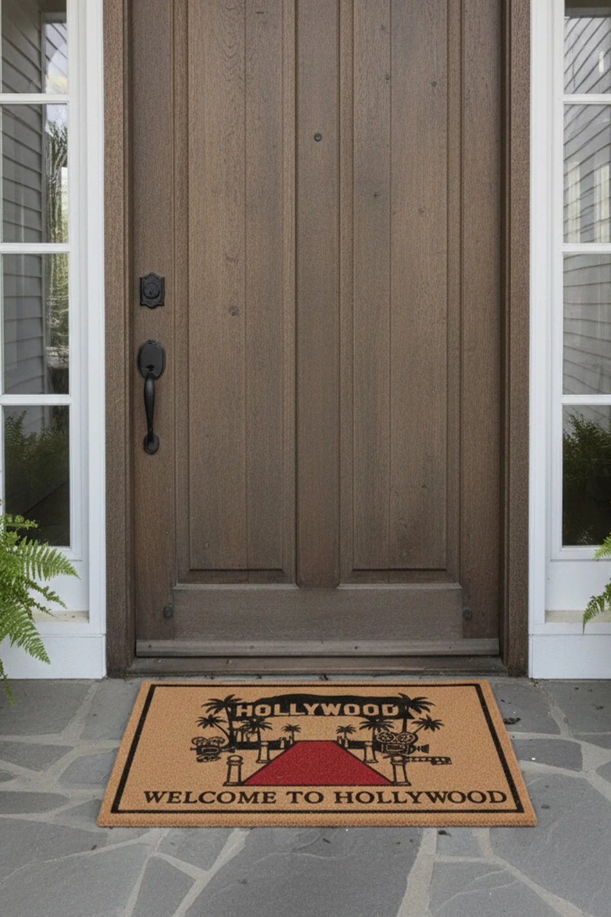 Valerine Life Velür Doku Coco Görünüm Hollywoodlu Balkon Bahçe Dış Kapı Önü Paspası 45x70cm Kaymaz