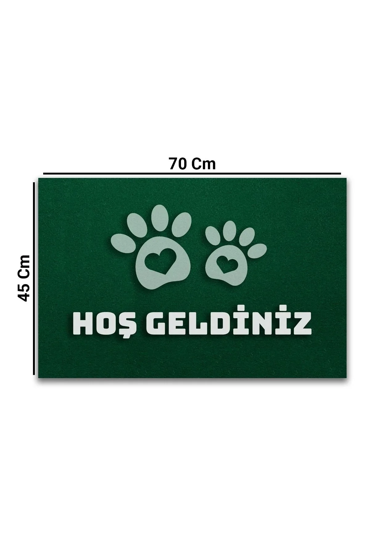 Valerine Life Veteriner Kliniği Yeşil Renk Hoş Geldiniz Pet Shop Kapı Önü Paspası 45x70cm