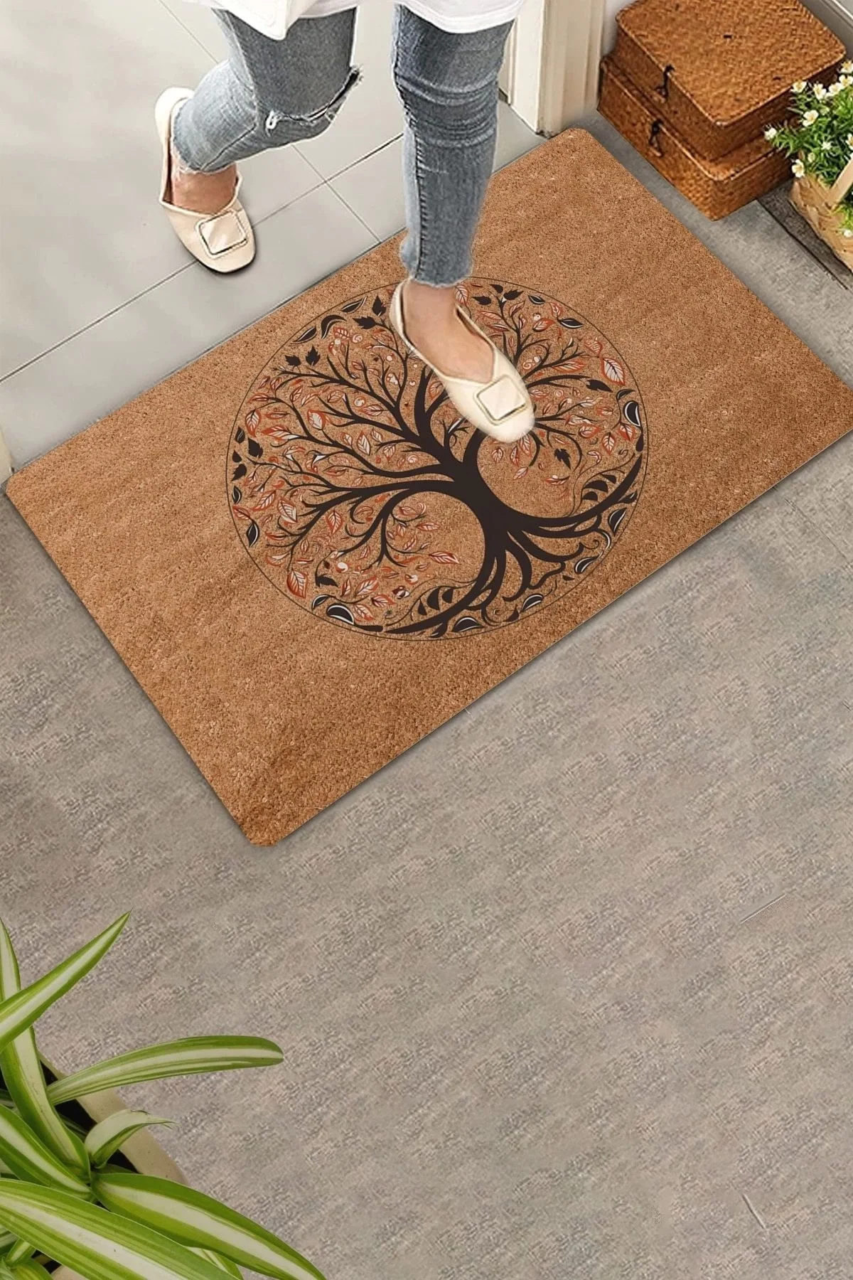 Valerine Life Vintage Ceviz Ağacı Kapı Önü Paspası 45x70cm