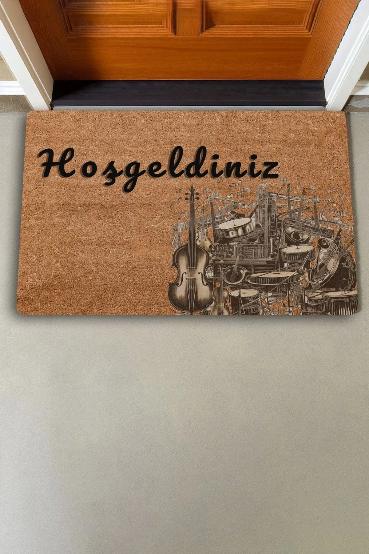 Valerine Life Viyola ve Baterili Hoş Geldiniz Kapı Önü Paspası 45x70cm