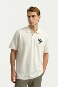 Hawk Era T-Shirt Erkek Siyah Beyaz Polo Yaka Kısa Kol Tişört Güçlü Duruş, Sınırsız Rahatlık