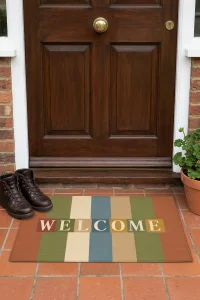 Valerine Life Retro WELCOME Dijital Baskılı Ev Ofis İşyeri Kapı Önü Dış Paspası 45x70cm