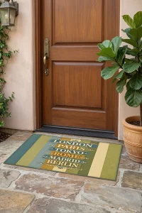 Valerine Life Dünya Başkentleri Yazılı işyeri Ev Ofis Kapı Önü Dış Paspası 45x70cm