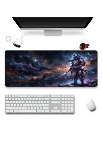 SonicTouch Evren Savaşçısı Samuray Dikişsiz Pürüzsüz Sıvı Geçirmez XXL Gamer Klavye Mousepad 40x90cm