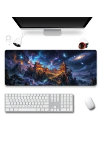SonicTouch Kozmik Çin Tapınağı Dikişsiz Pürüzsüz Sıvı Geçirmez XXL Gamer Klavye Mousepad 40x90cm