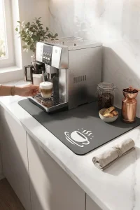 Valerine Life Kahve Makinesi Matı Su Geçirmez Kaymaz Yıkanabilir Çaycı, Çay Espresso Makinesi Pad 35x45cm 27KHD240111