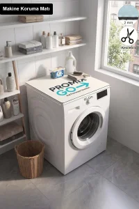 Promix Go Çamaşır ve Kurutma Makinesi Üstü Koruyucu Matı 60x60cm Kişiye isme Aileye Özel Tasarım Private Label New Design