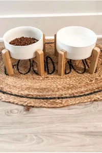 MatGo Pati Kedi Köpek Beslenme Mama Su Kabı Seramik Kaseli 500Ml Hacimli Kaymaz Şık ve Hijyenik 2’li Set