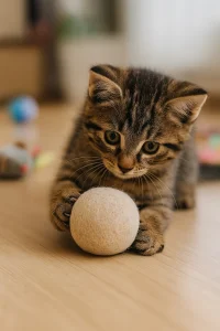 MatGo Pati Doğal Sessiz Kedi Oyun Topu Kedi Oyuncağı Yün Yumağı - Hareket ve Gelişimi Destekler