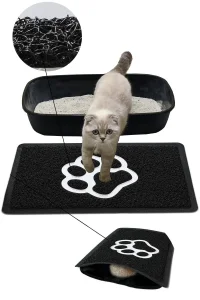 MatGo Pati Kedi Kumu Matı Çift Katlı Sıvı Geçirmez Kaymaz Elekli Yıkanabilir Kedi Tuvaleti Paspası 40x60cm