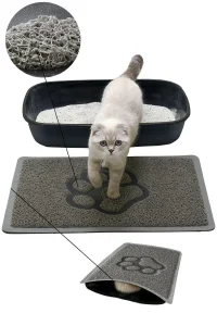 MatGo Pati Kedi Kumu Matı Çift Katlı Sıvı Geçirmez Kaymaz Elekli Yıkanabilir Kedi Tuvaleti Paspası 40x60cm