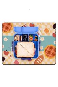 MAtGo School Beslenme Saati Çilekli Sıvı Geçirmez Beslenme Matı Kaymaz Yıkanabilir Okul Yemek Pad 35x45cm