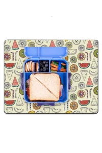 MAtGo School Meyve Partisi Krem Sıvı Geçirmez Beslenme Matı Kaymaz Yıkanabilir Okul Yemek Pad 35x45cm