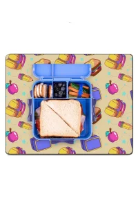 MAtGo School Sandviç, Elma Temalı Sıvı Geçirmez Beslenme Matı Kaymaz Yıkanabilir Okul Yemek Pad 35x45cm